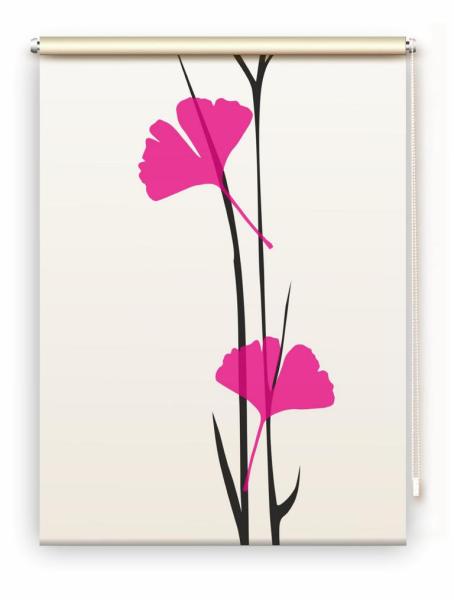 Rollo Ginkgo tone - magenta , Motivrollo, Rollo mit Druck, Fotorollo, bedrucktes Rollo, Fensterrollo,verdunkelndes Rollo, Sonnenschutz Rollo